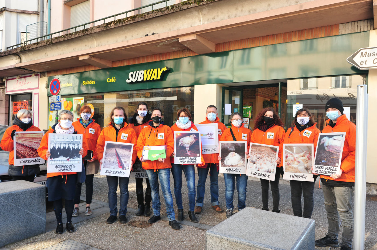 Le collectif L214 Vosges manifestait déjà en 2021à Épinal.