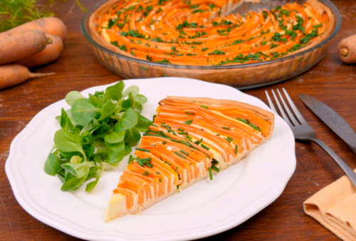 Recette : Tarte spirale garnie aux carottes