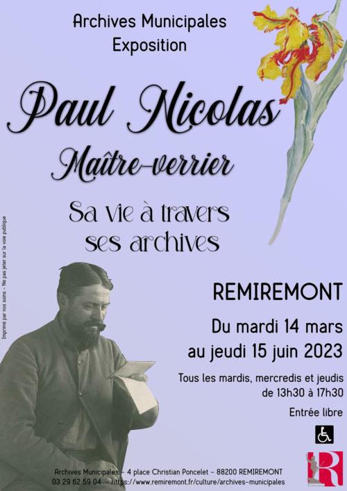 Exposition “Paul Nicolas, Maître-verrier Sa vie à travers ses archives”