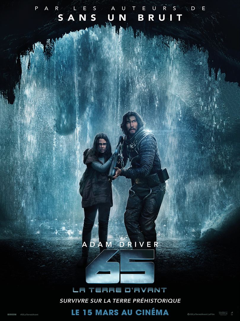 Affiche du film 65 - La Terre d'avant, sortie dans les salles de 15 mars 2023.