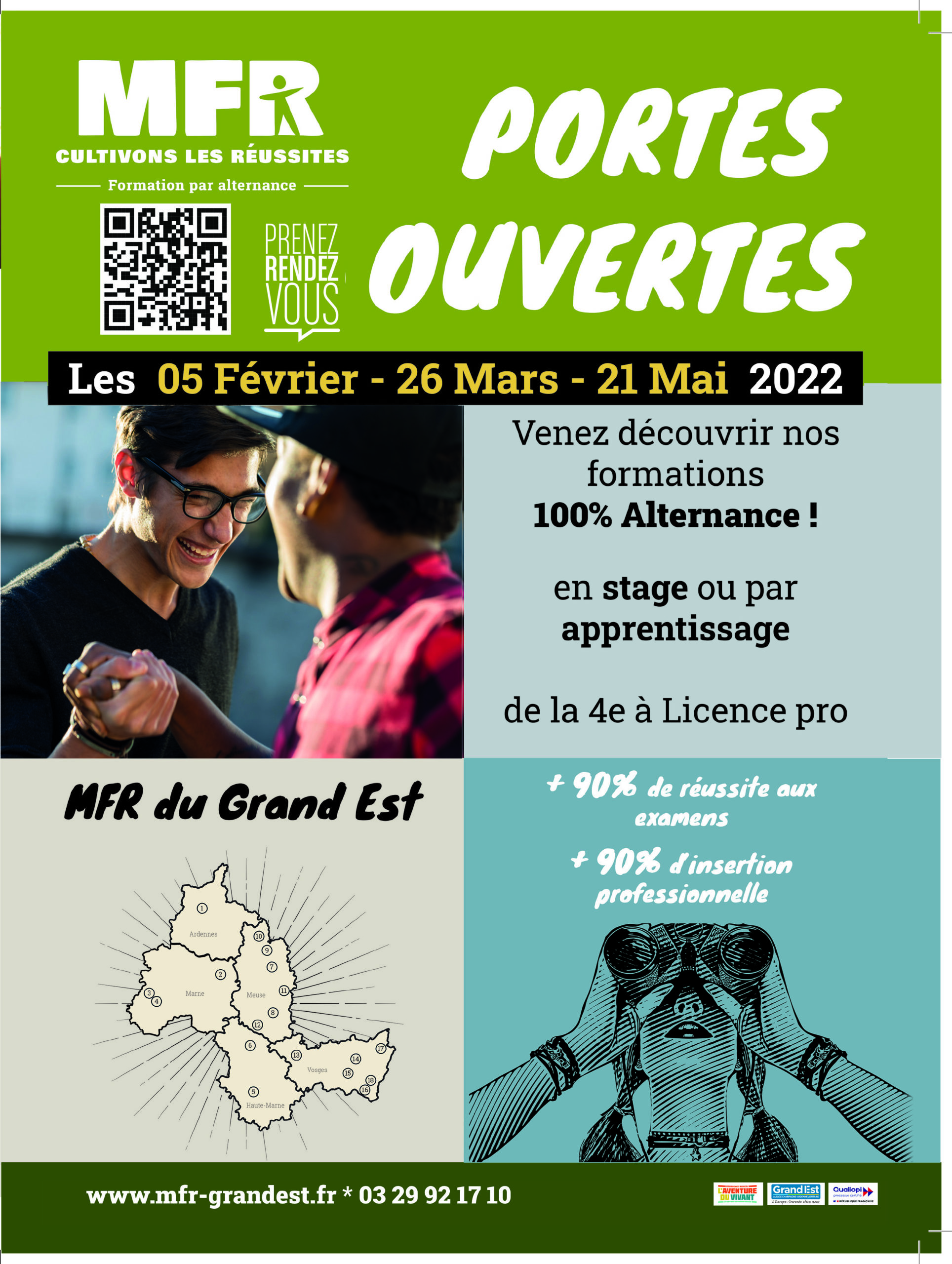 Affiche des portes-ouvertes des MFR du Grand-Est.