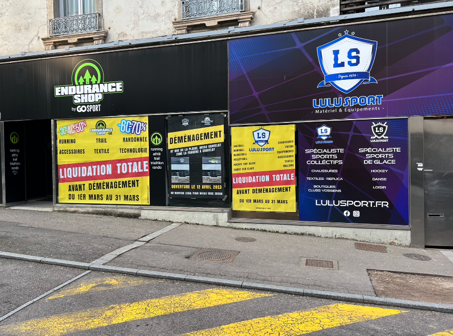 Le magasin Endurance Shop-Lulusport, rue des États-Unis à Épinal est en liquidation pour un prochain déménagement à Chavelot.