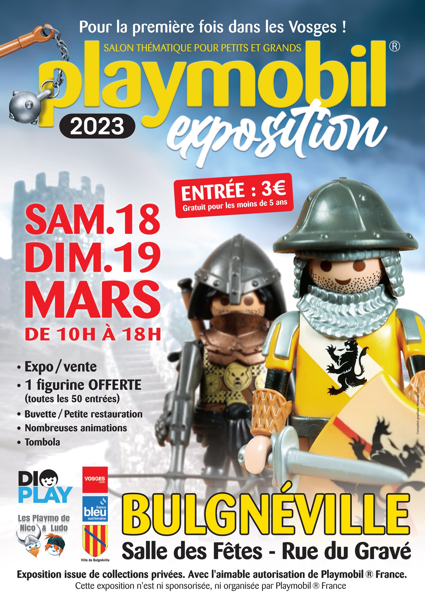 Affiche de la Playmobil Exposition de Bulgnéville.