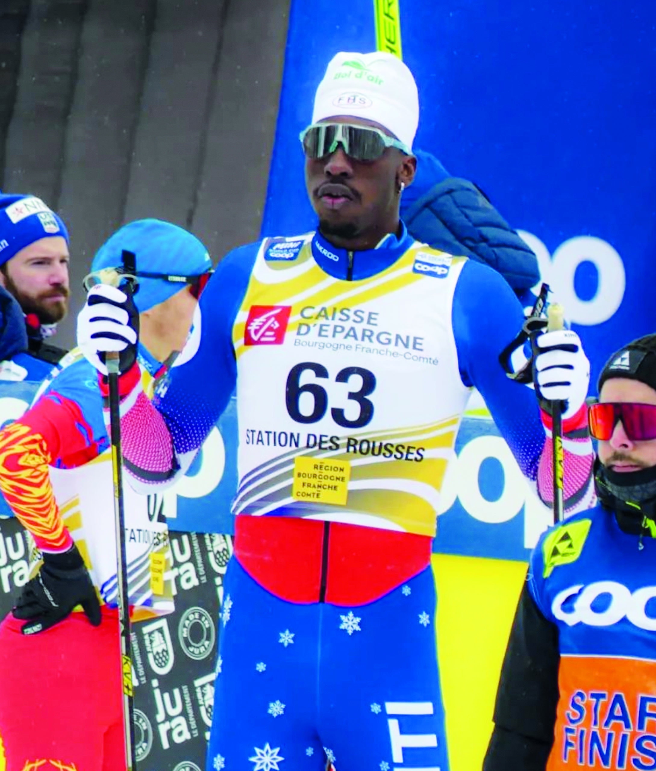 Le Vosgien Steven Savart au départ d'une course de ski de fond aux Rousses.