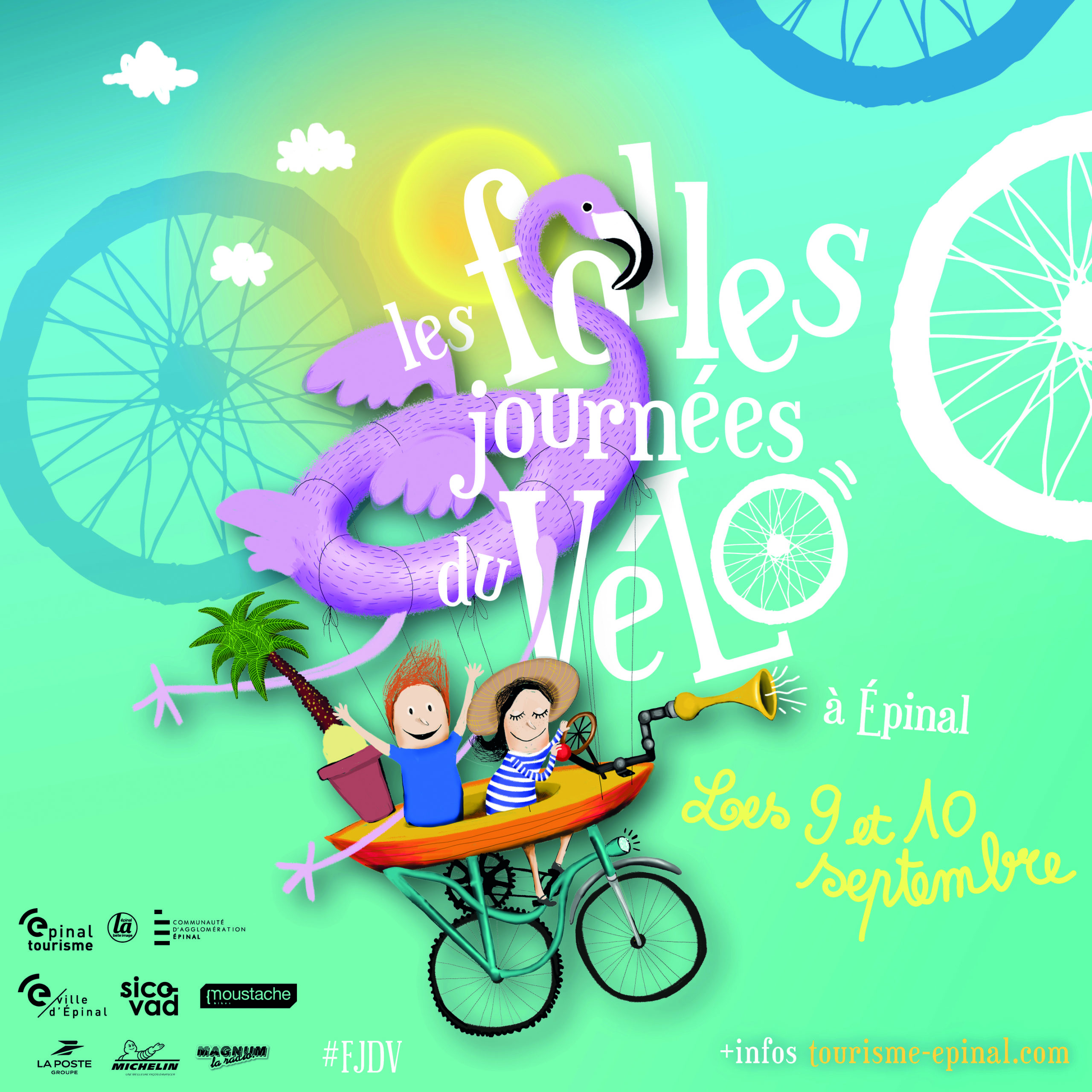 Affiche Folles Journées du Vélo 2023 à Épinal.