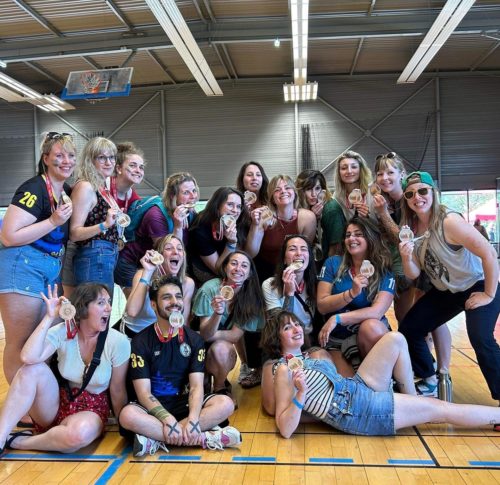 Les joueuses des Reaper's célébrant la montée en N1