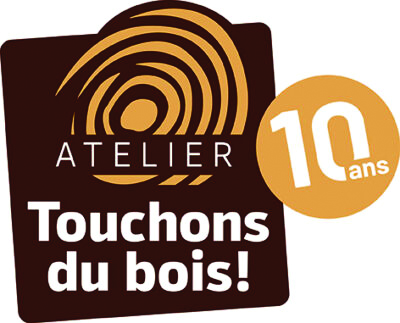 Logo des 10 ans de l'Atelier Touchons du Bois.