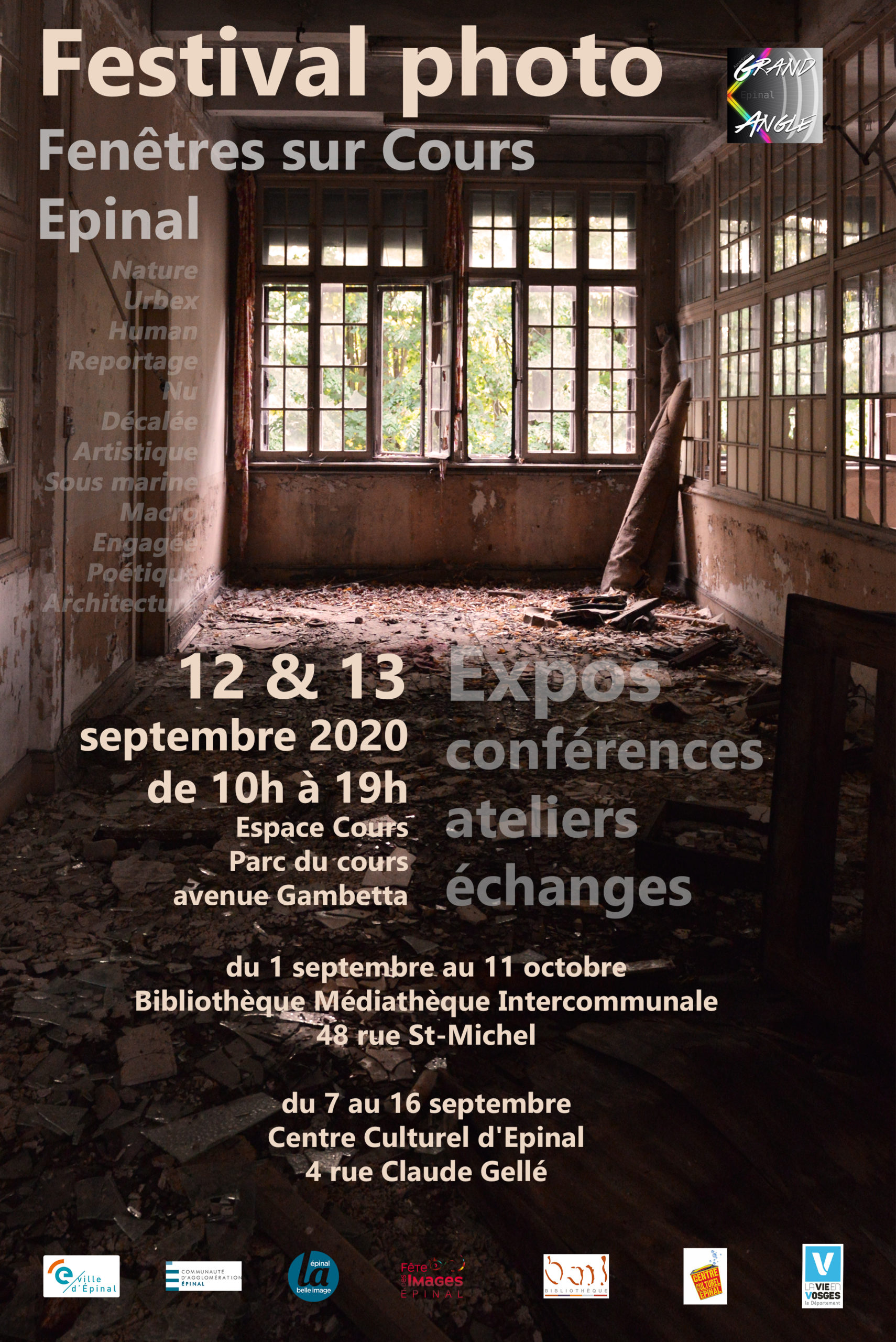 Affiche Festival 100 pour 100 Vosges A4 300 dpi logos crédit photo Pascal Giet