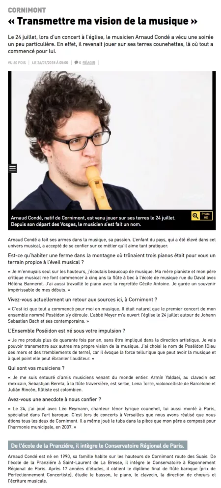 Edition de Remiremont « Transmettre ma vision de la musique »