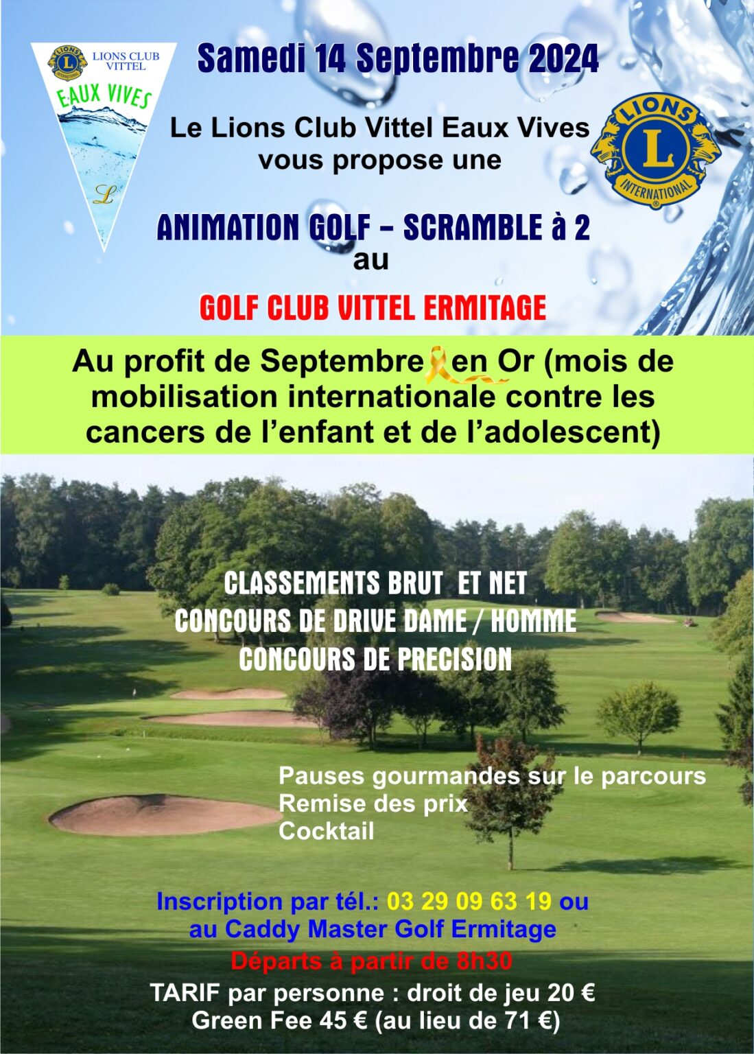 Le Lions Club Vittel Eaux Vives organise une compétition de golf en soutien à "Septembre en Or" 2• 100% Vosges 100% Vosges