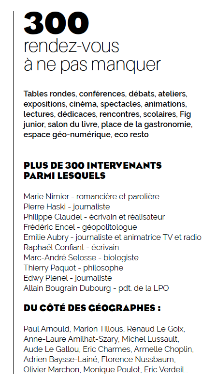 Le FIG : Terre de rencontres et d'échanges fertiles les 4, 5 et 6 octobre à Saint-Dié-des-Vosges 3• 100% Vosges 100% Vosges