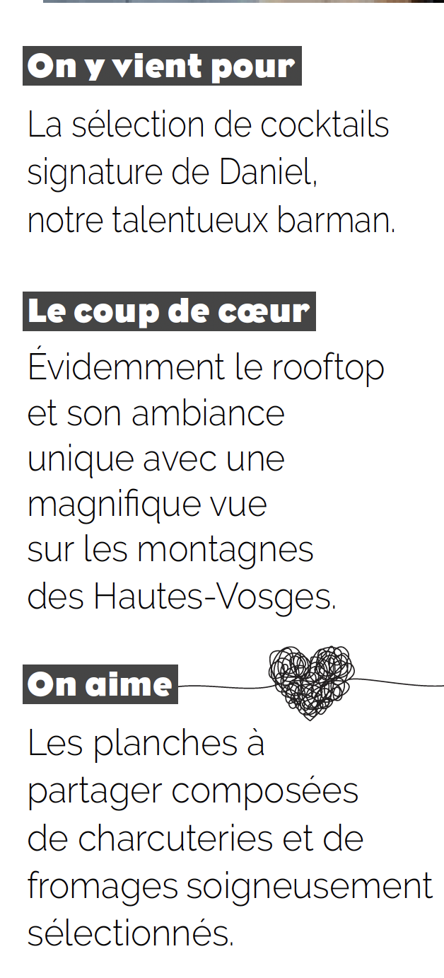 Vivez une expérience unique sur le rooftop de l’Hôtel & Spa Le Chapître à Remiremont 5• 100% Vosges 100% Vosges