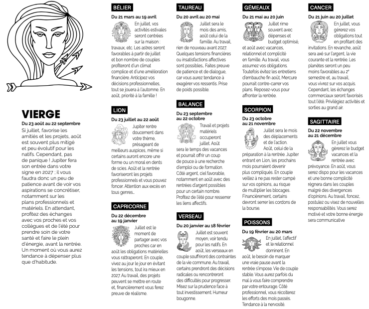 Santé, travail, amour : votre horoscope du mois par Marie-France Lafontaine astrologue à Vittel 2• 100% Vosges 100% Vosges