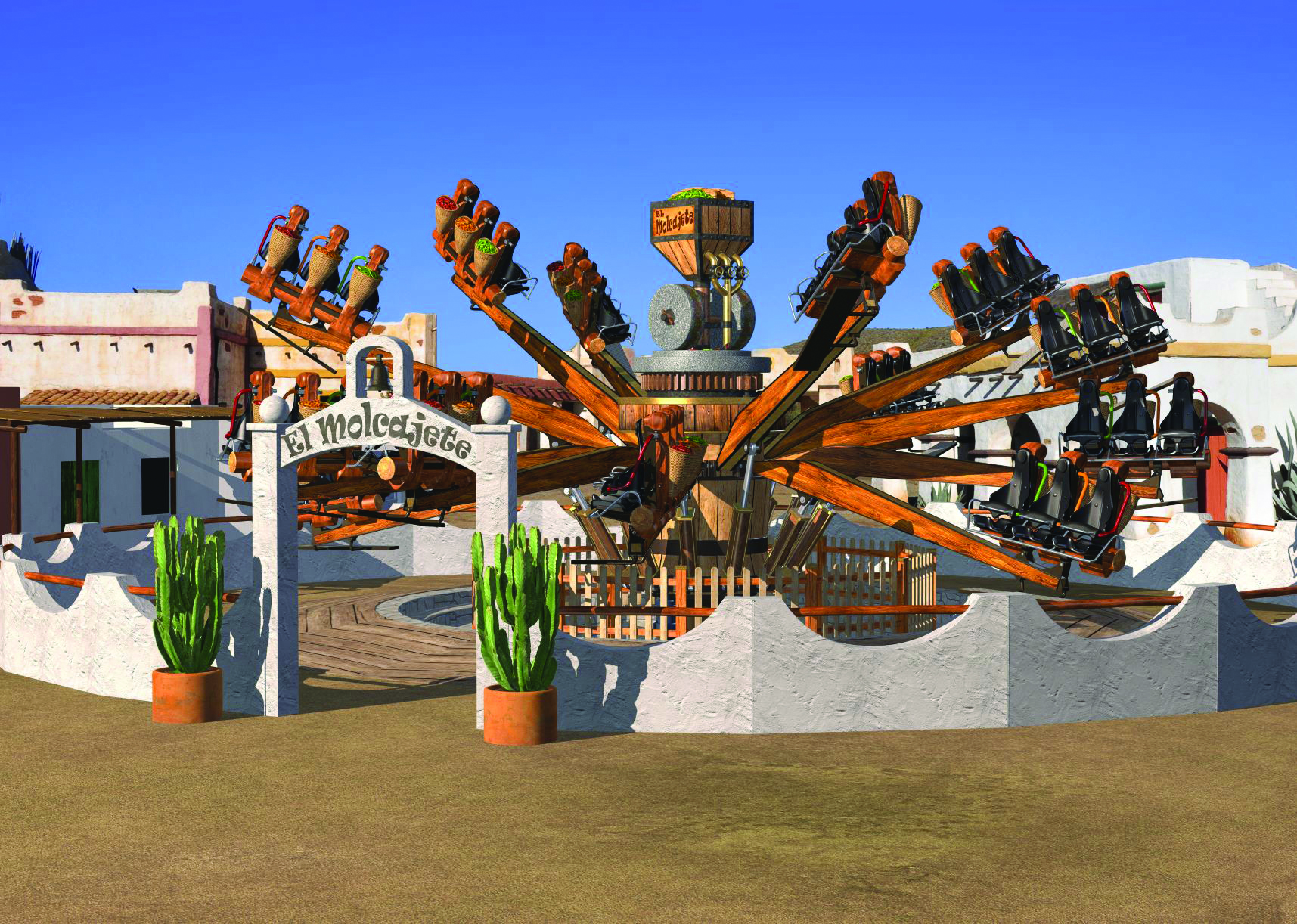 Fraispertuis City : le plus grand saloon du Far West prépare activement son début de saison 4• 100% Vosges Le nouveau manège de Fraispertuis, El Molcajete, sera en action à partir de juillet 2023.