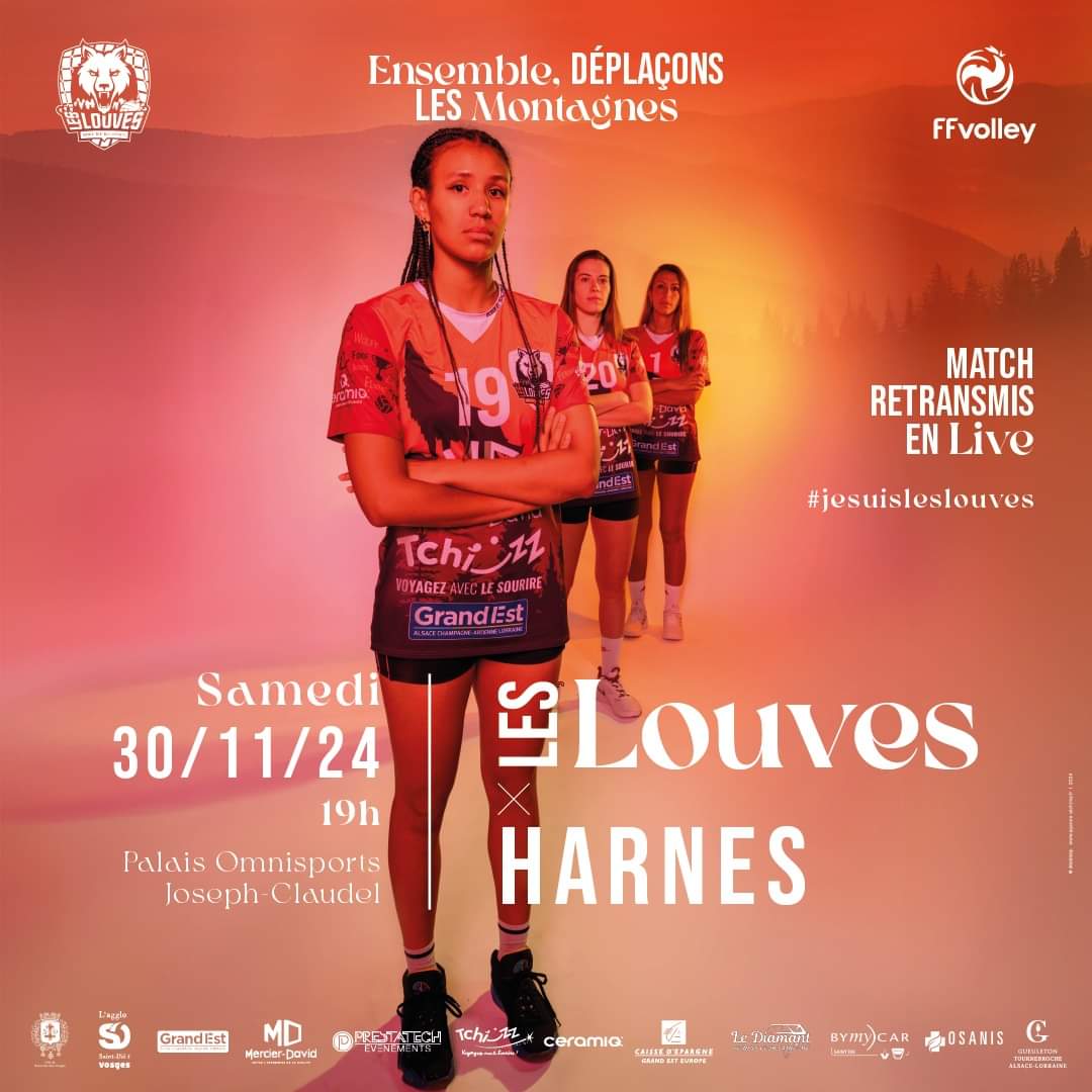 Choc au sommet ce samedi pour les Louves de Saint-Dié Volley contre Harnes ! 2• 100% Vosges 100% Vosges