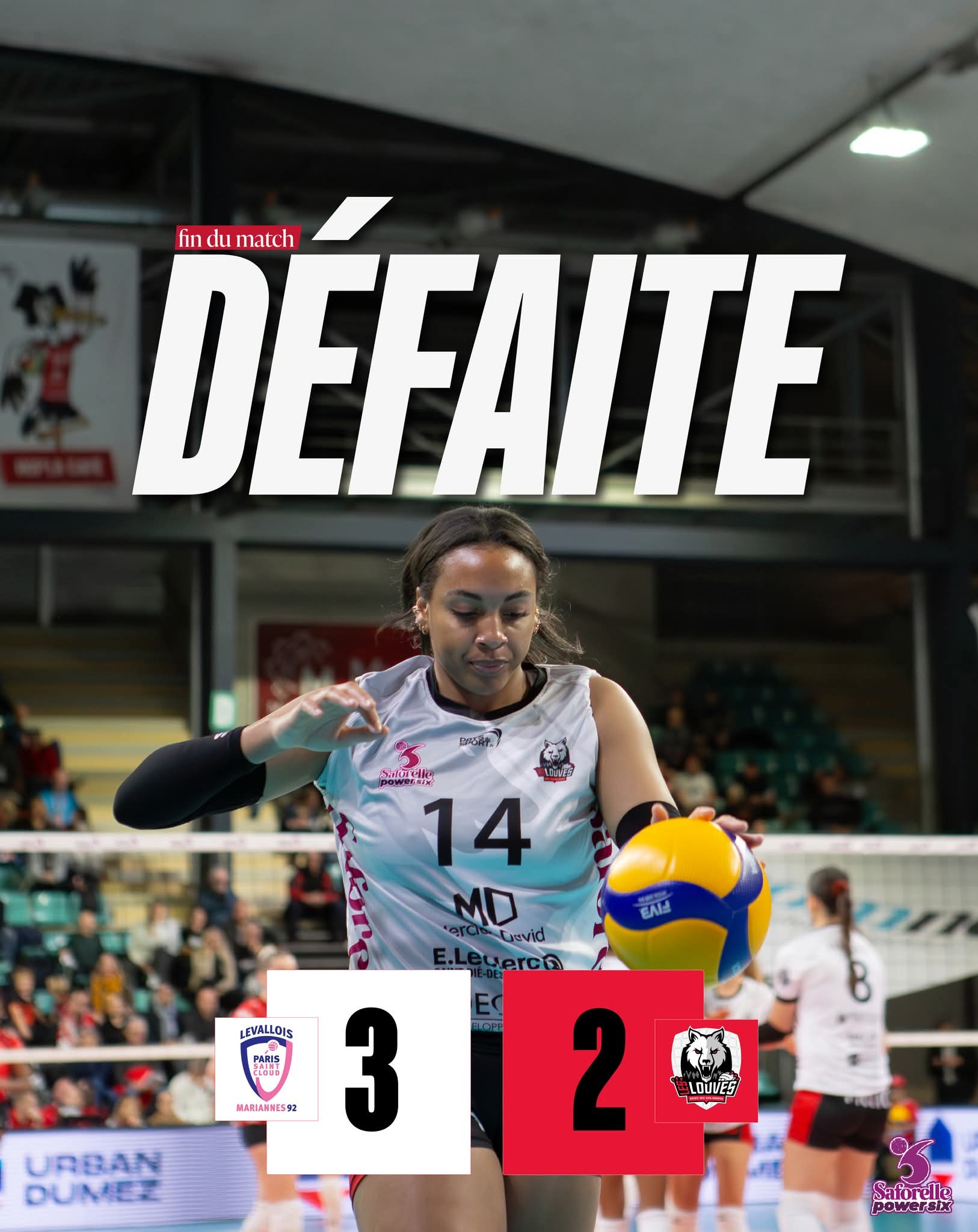 Un point de caractère pour les Louves de Saint-Dié Volley sur le parquet de Levallois 2• 100% Vosges 100% Vosges