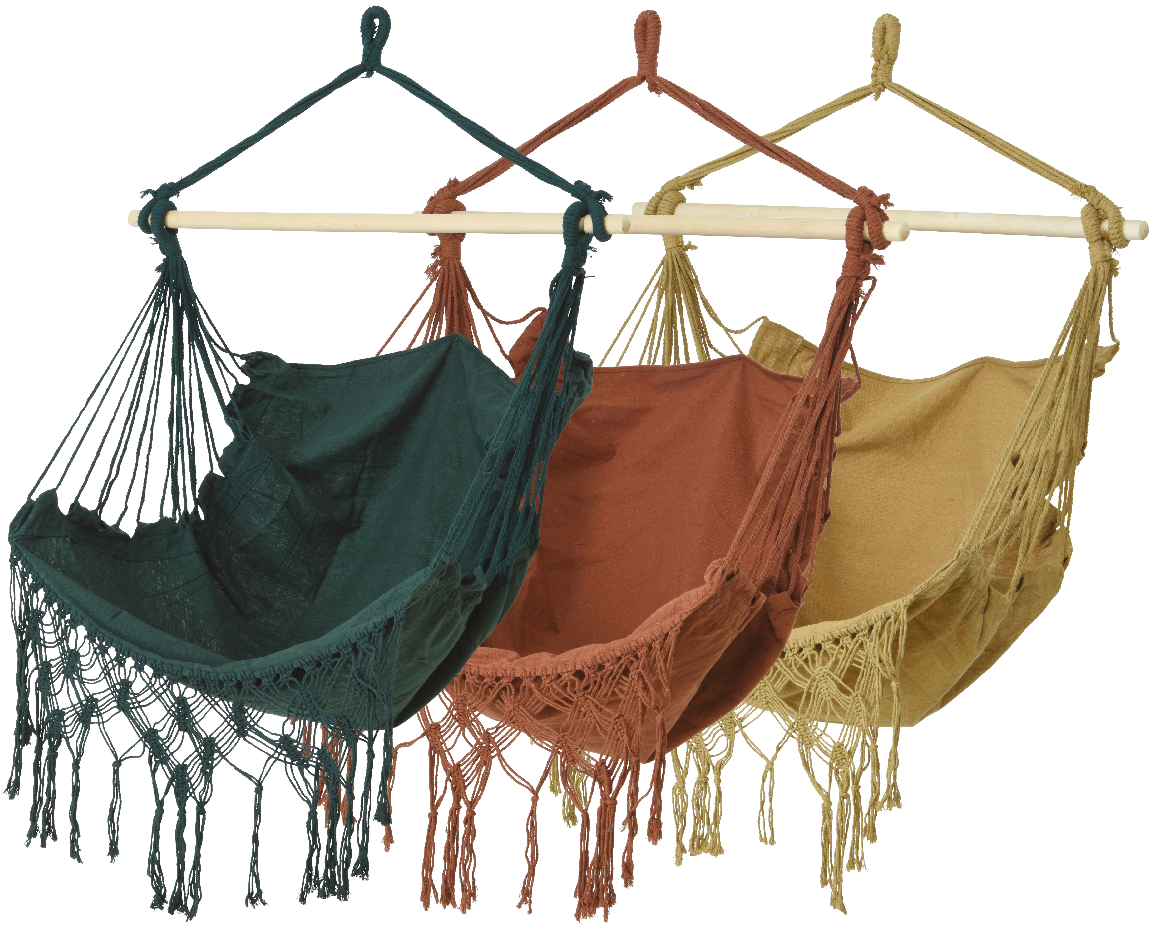 Déco : Des terrasses aux couleurs de l'été avec Fly Épinal 7• 100% Vosges Hamacs Gomo, de chez Fly.