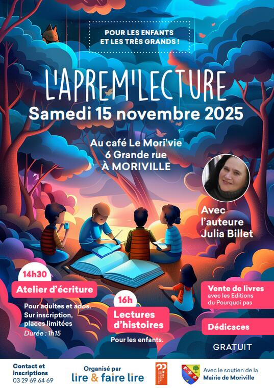 Moriville accueille sa première rencontre littéraire au Café Mori’Vie ce samedi 15 novembre 2• 100% Vosges 100% Vosges