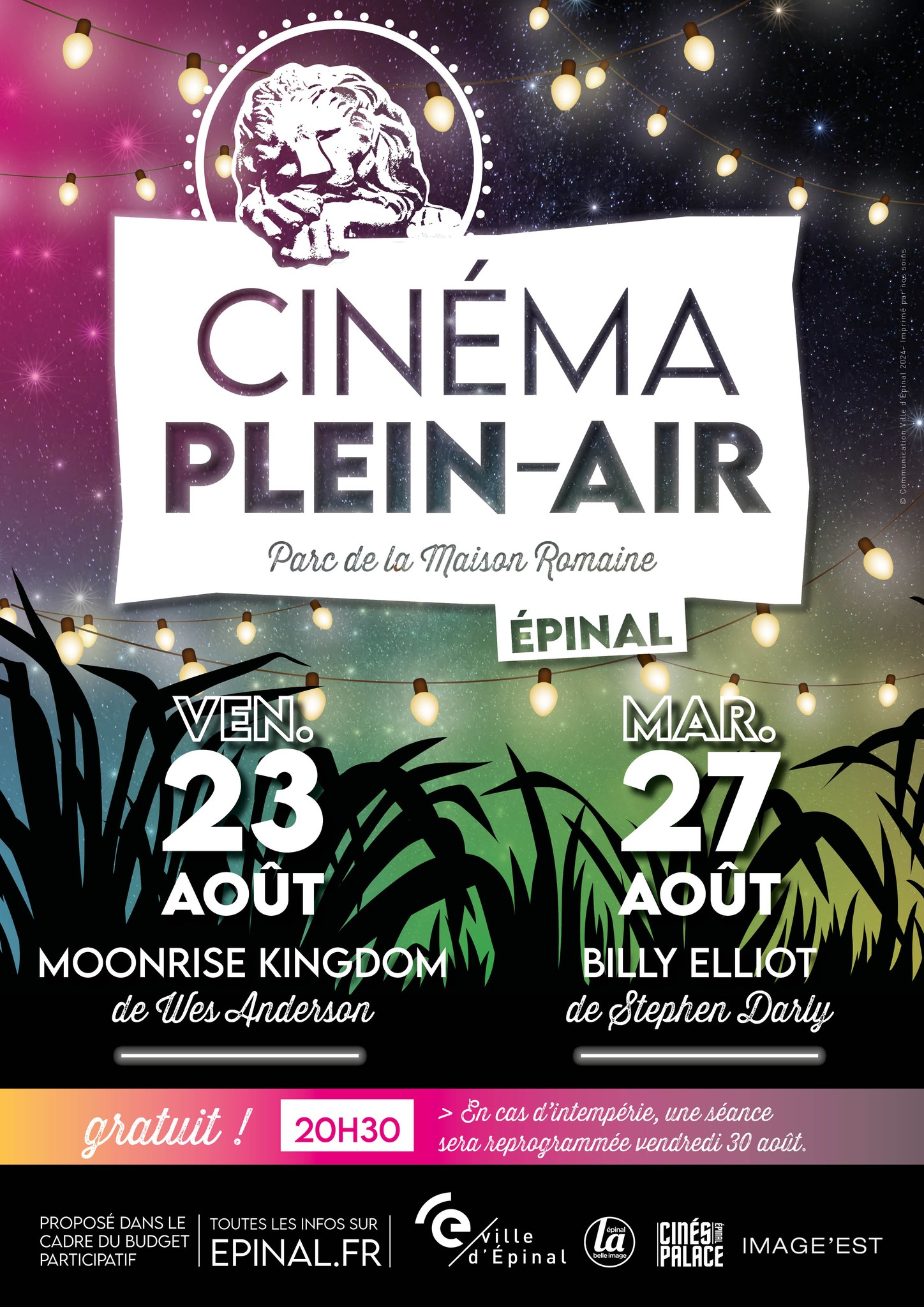 Épinal : séances gratuites de films sur grand écran dans le parc de la Maison Romaine les 23 et 27 août 2• 100% Vosges 100% Vosges