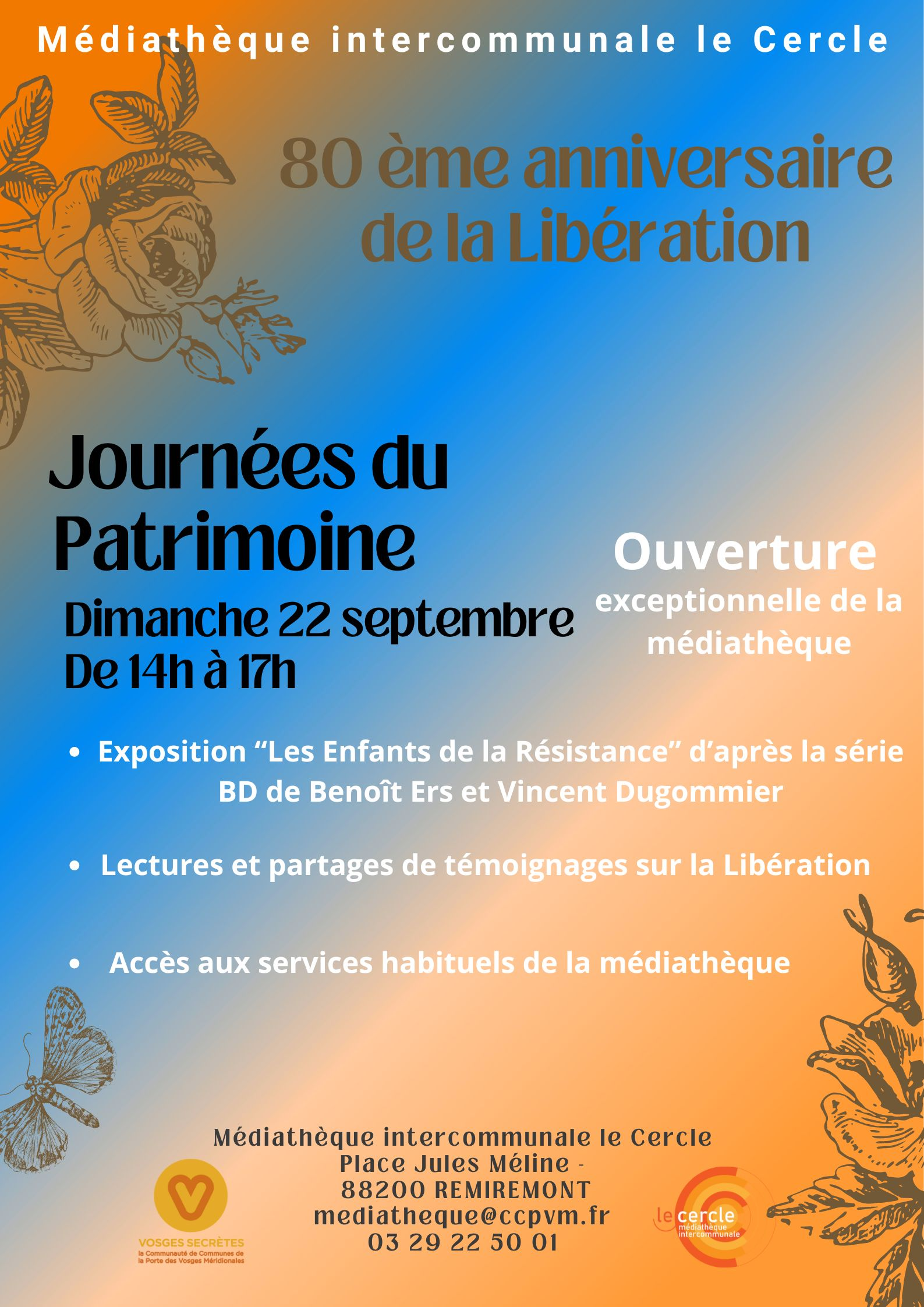 La médiathèque intercommunale Le Cercle s’associe aux Journées Nationales du Patrimoine le 22 septembre 2• 100% Vosges 100% Vosges