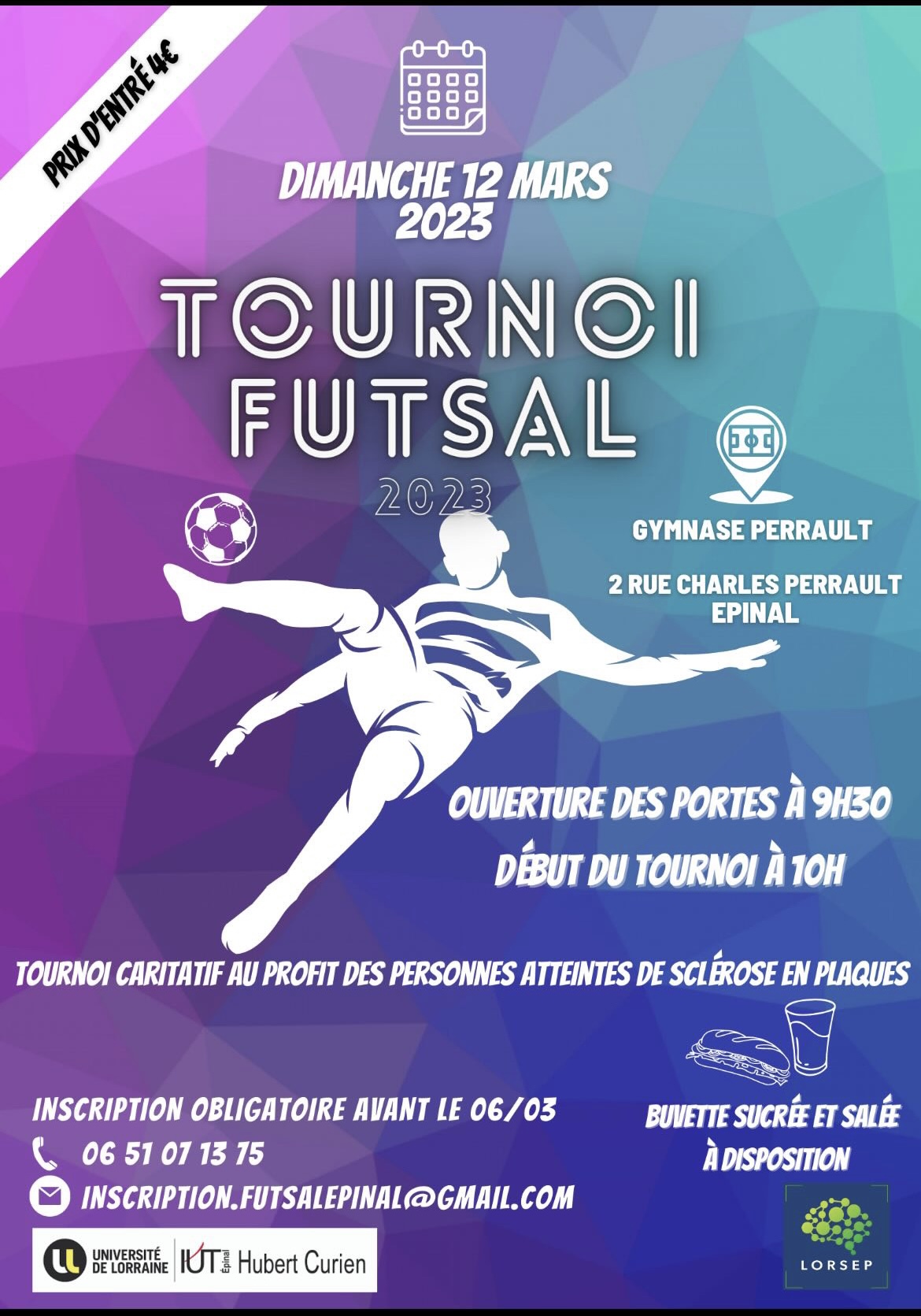 Un tournoi de futsal au profit des malades de la sclérose en plaques à Épinal 2• 100% Vosges 100% Vosges